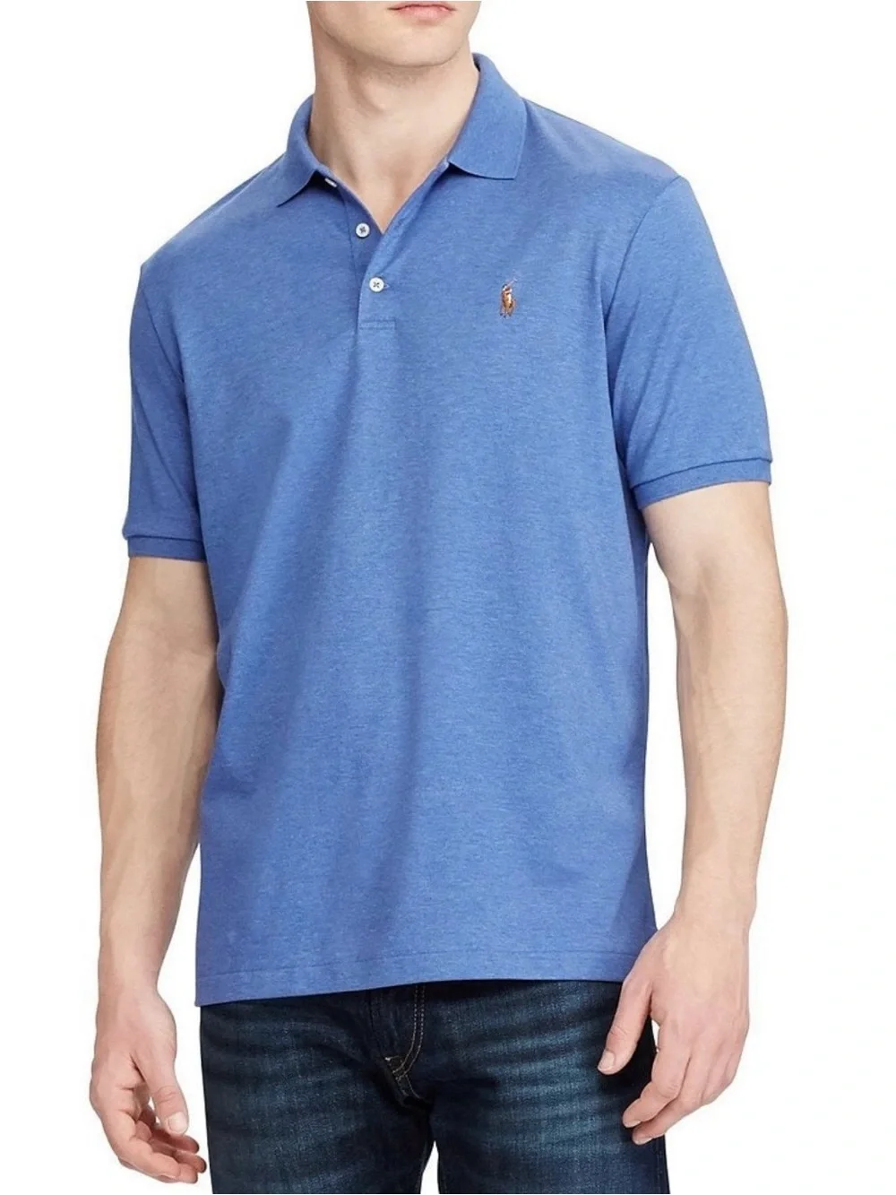 Polo Ralph Lauren Men's Polo Shirt Sky Blue Cotton summer vacation office Sz XL
